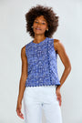 Woman wearing The Flora Top in Watercolor Grid