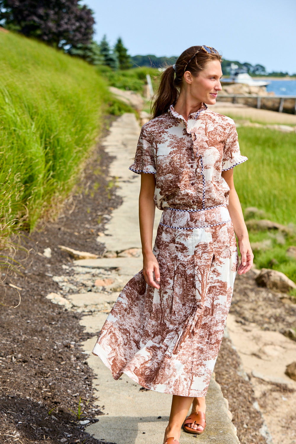 The Linette Skirt in Vintage Toile in Vintage Toile