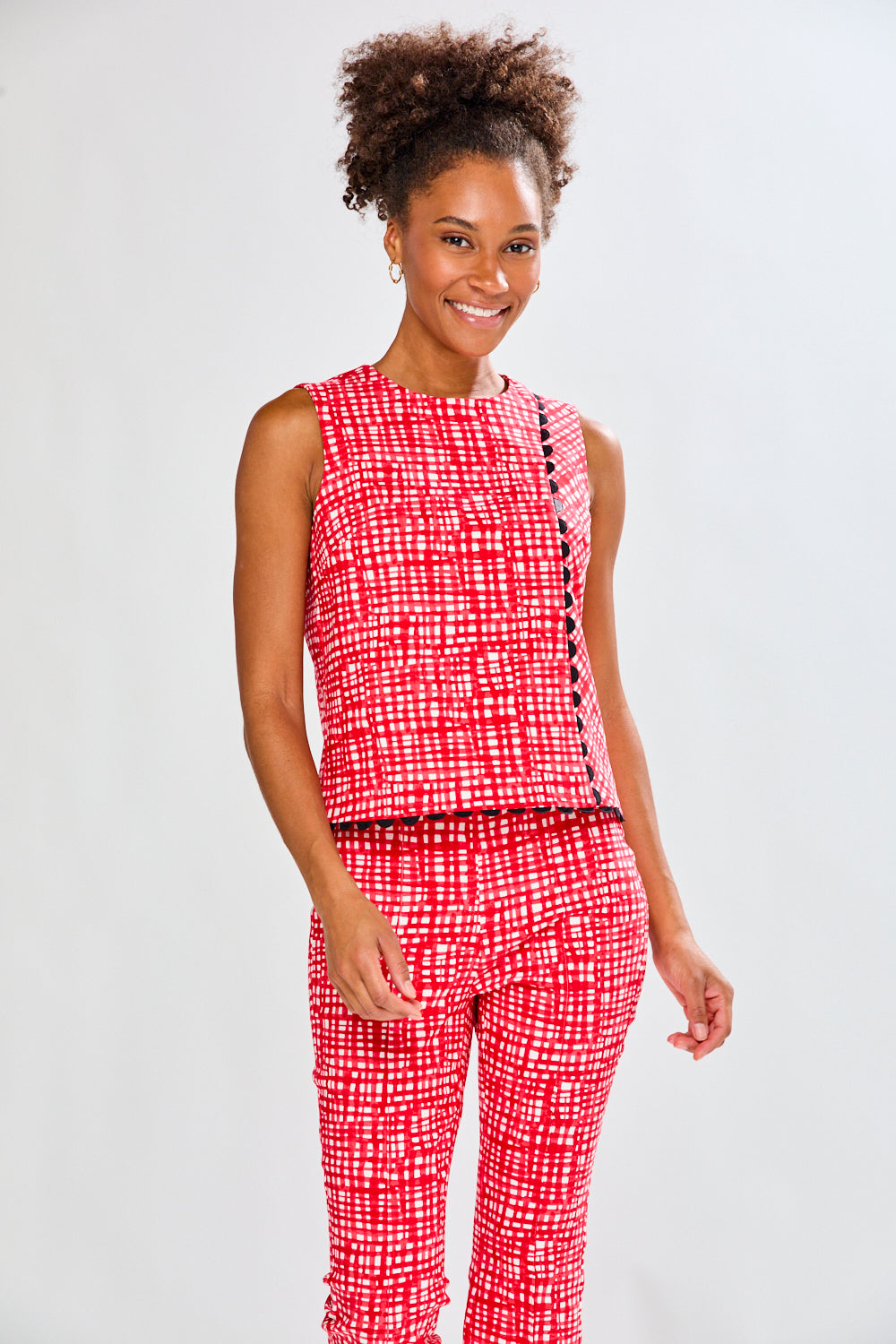 The Flora Top in Watercolor Grid