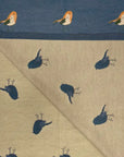 Denim scarf with birds