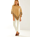 Woman in biscotti poncho