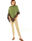 Two Color Wide Tipped Poncho