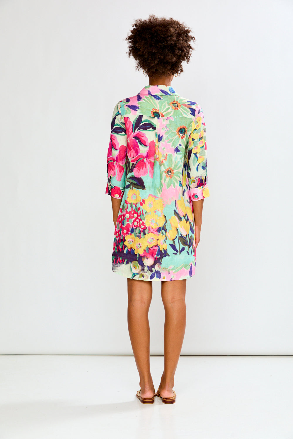 woman in floral dress