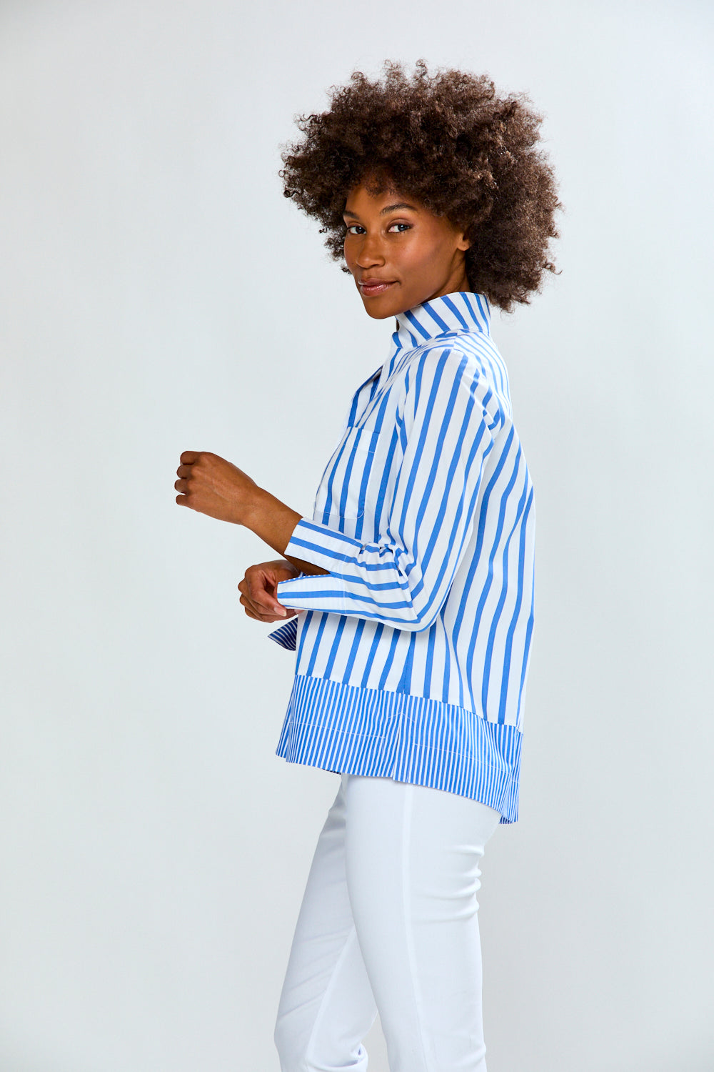 Woman in striped top