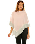 Two Color Wide Tipped Poncho