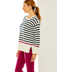 Woman in striped sweater