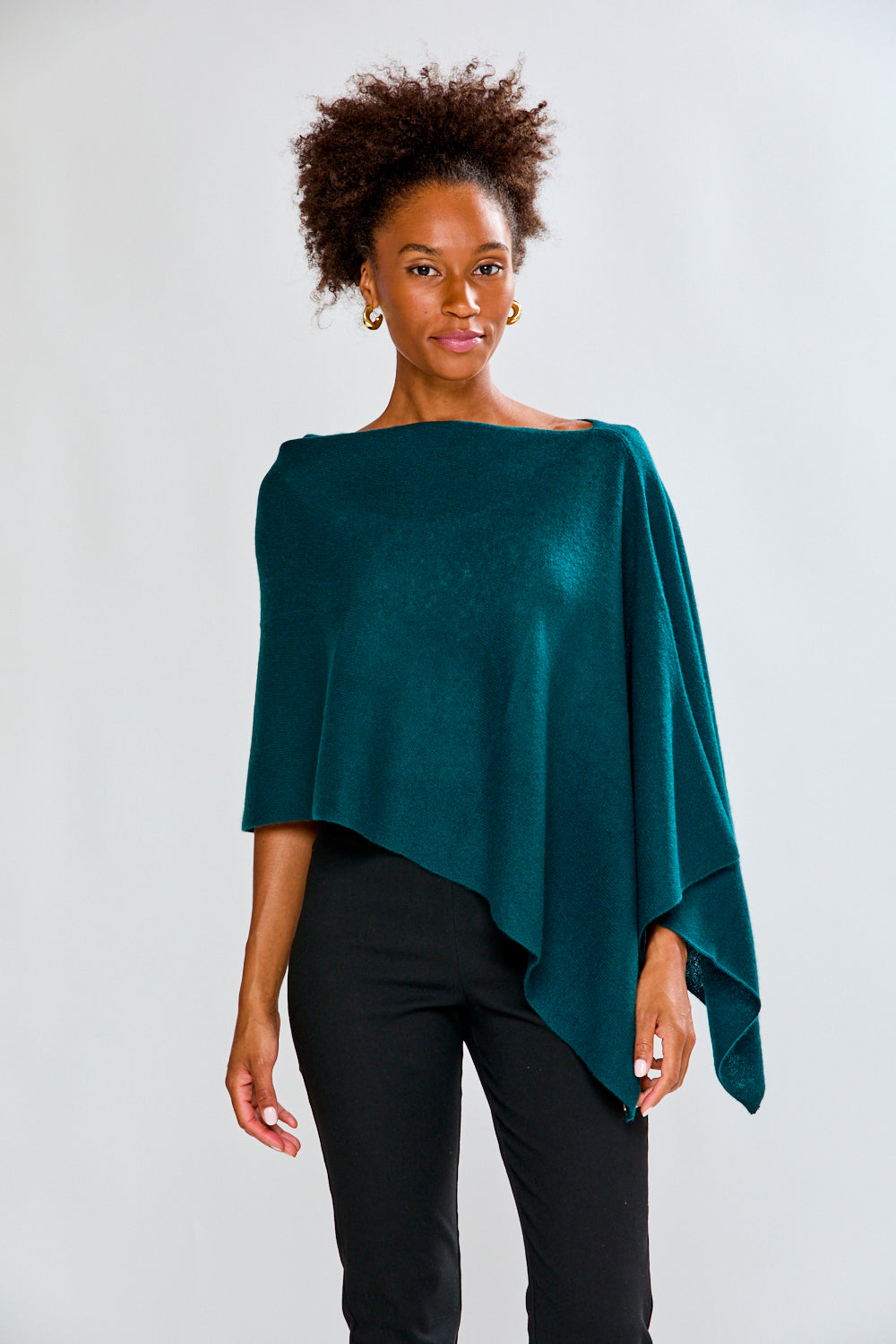 Evergreen cashmere ruana