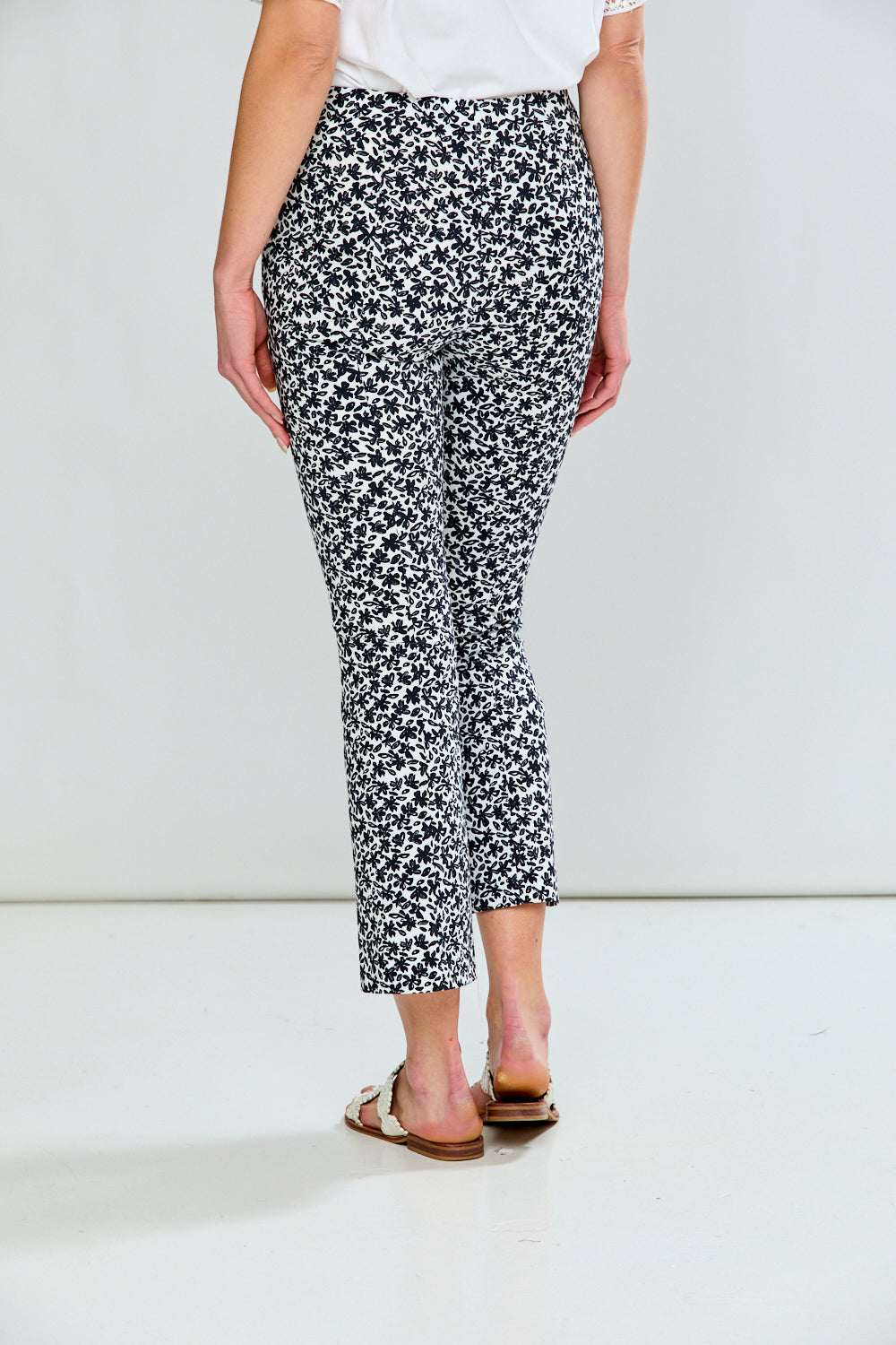 Woman in printed pants