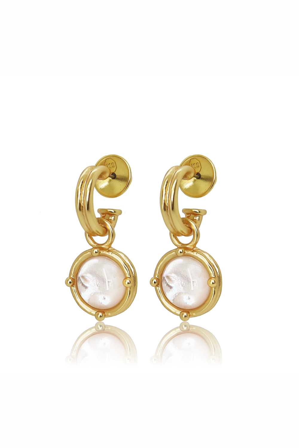 Gem Charm Hoop Earrings