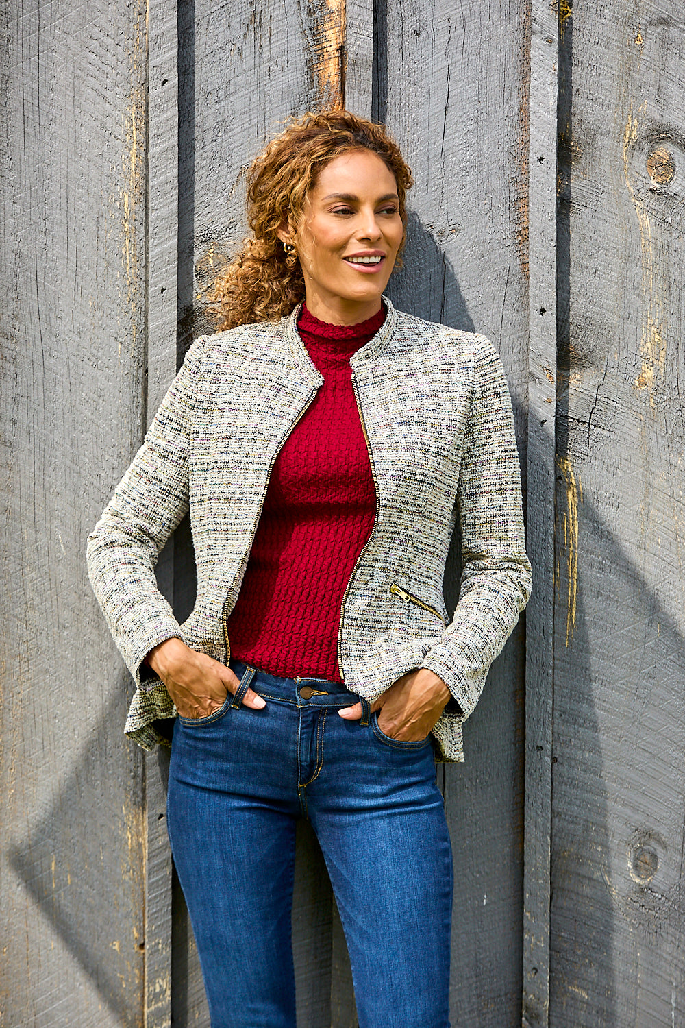 The Shelly Jacket - Multi Tweed