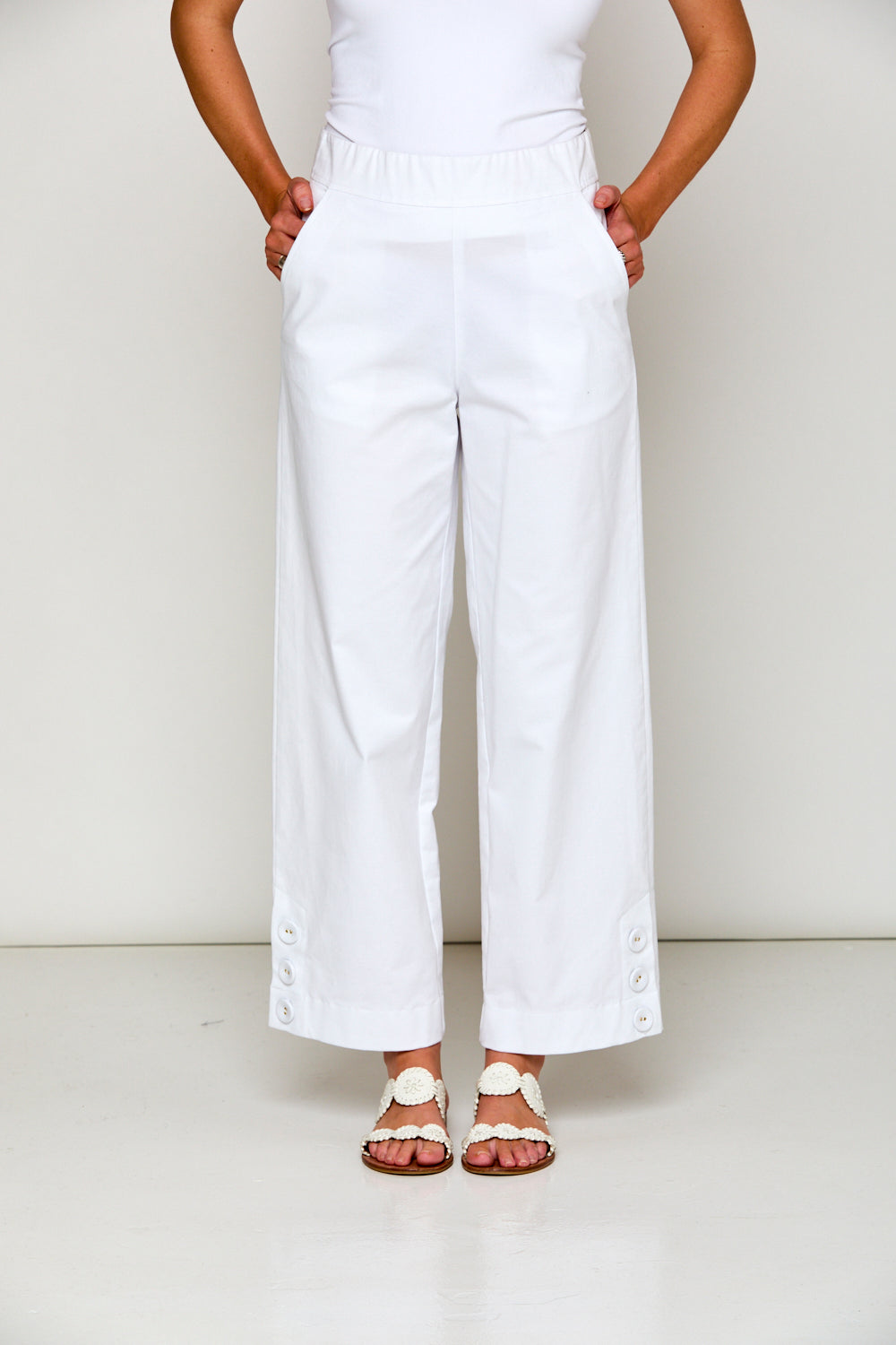 Woman in white pant