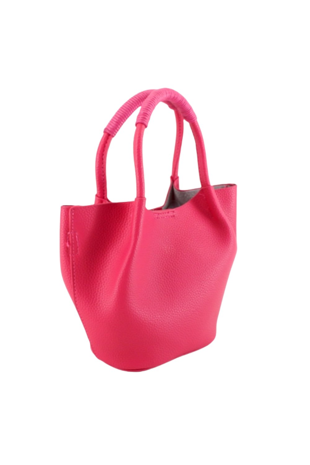 Pink handbag on a white background