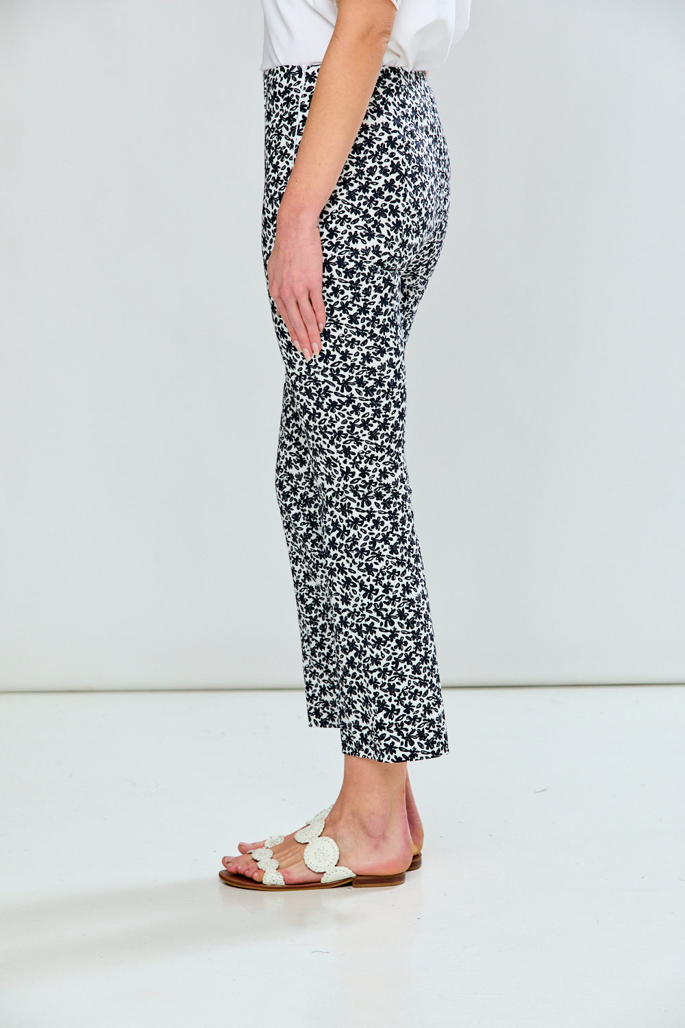 Woman in printed pants