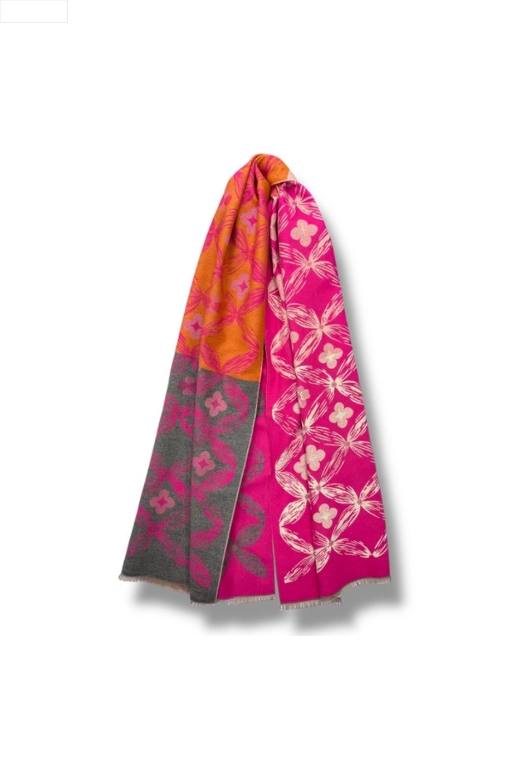 Pink patterned scarf