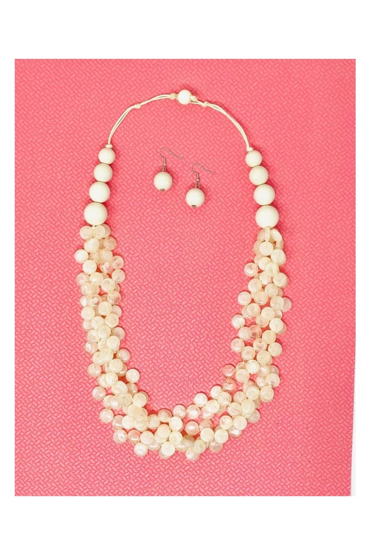 Ivory necklace with matching earrings