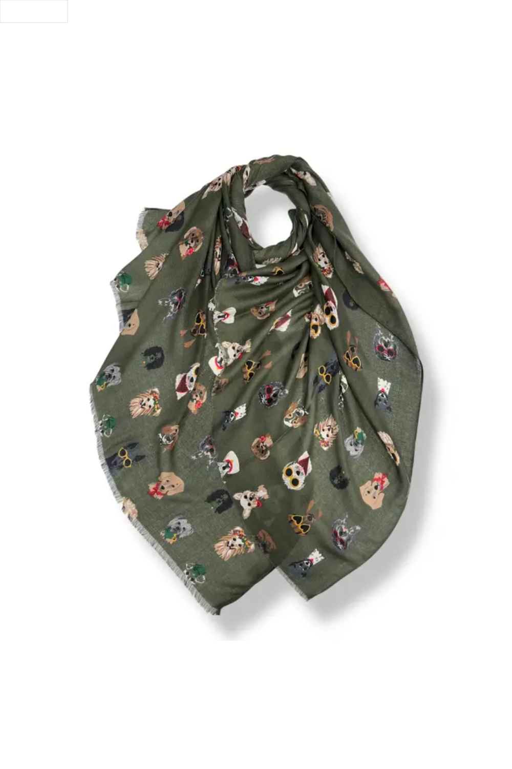 Scarf with dog pattern on a white background