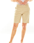 Woman in fitted Bermuda shorts