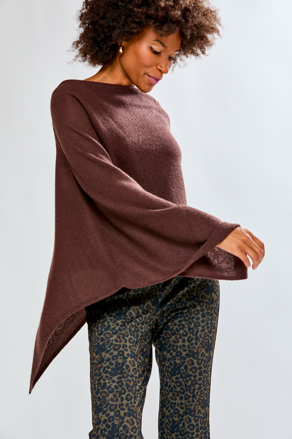 Espresso cashmere ruana