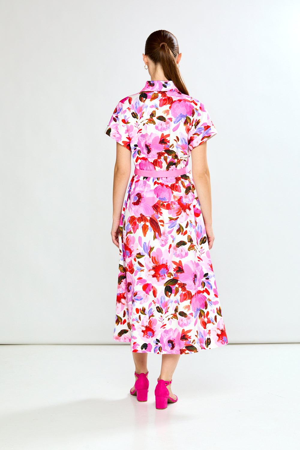 woman in floral dress