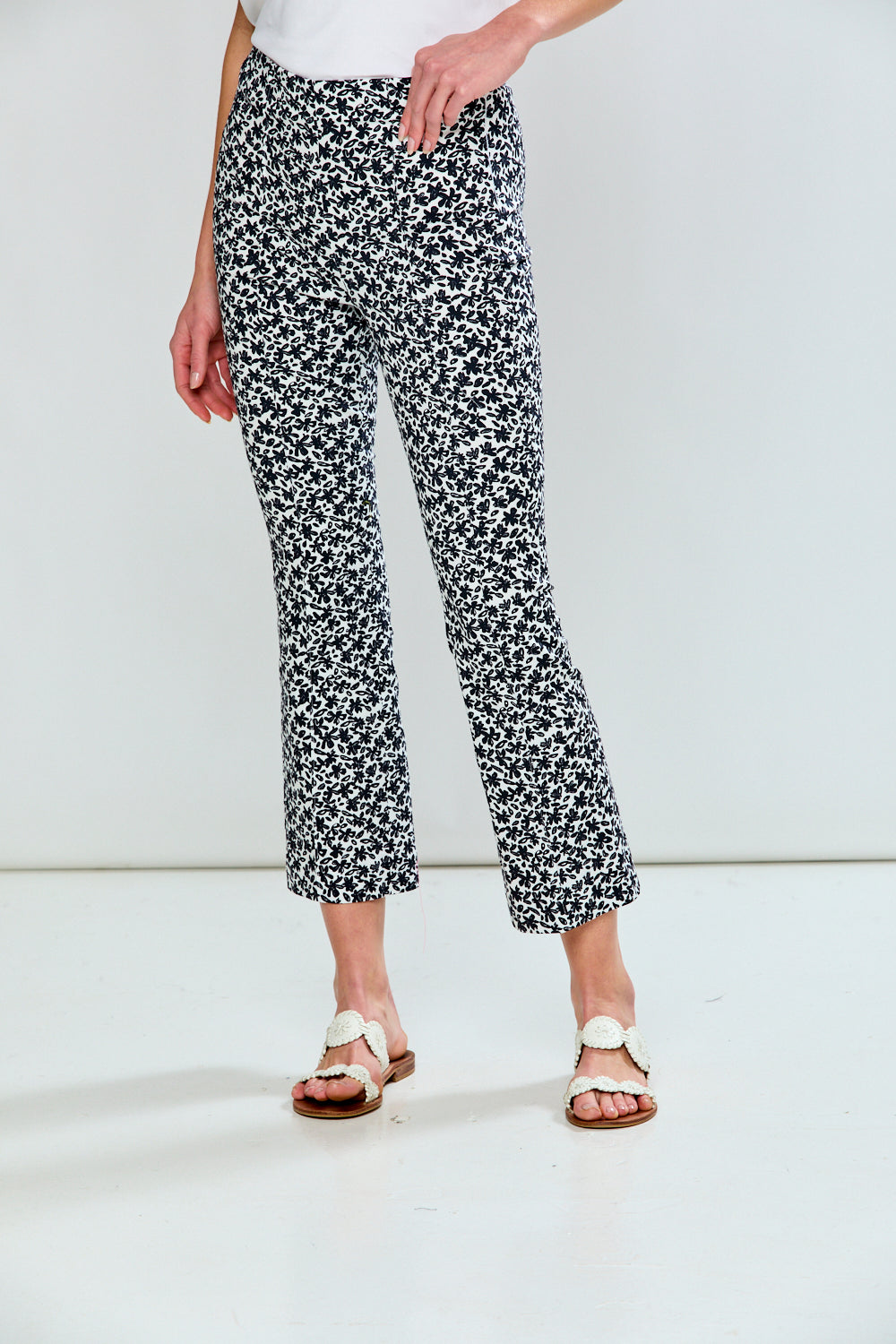Woman in printed pants