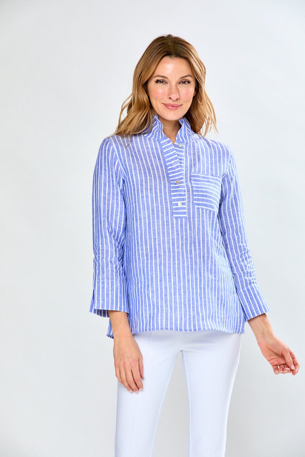 THe Short Daniella Tunic in Blue Stripe