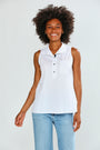 The Sleeveless Short Daniella in Cotton in White