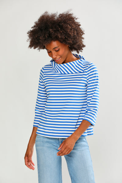 The Stripe Spencer Top in French Blue – Sara Campbell