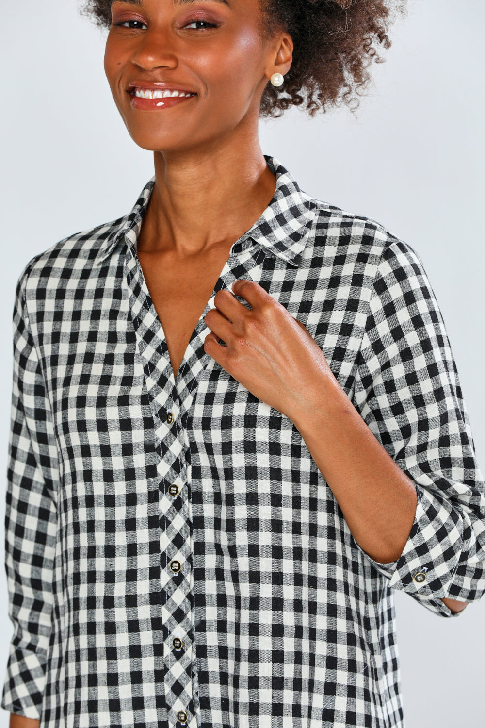 The Linen Bea Dress - Black Gingham – Sara Campbell