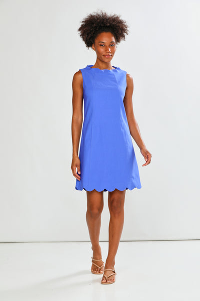 The Signature Stretch Scallop Dress in French Blue 2