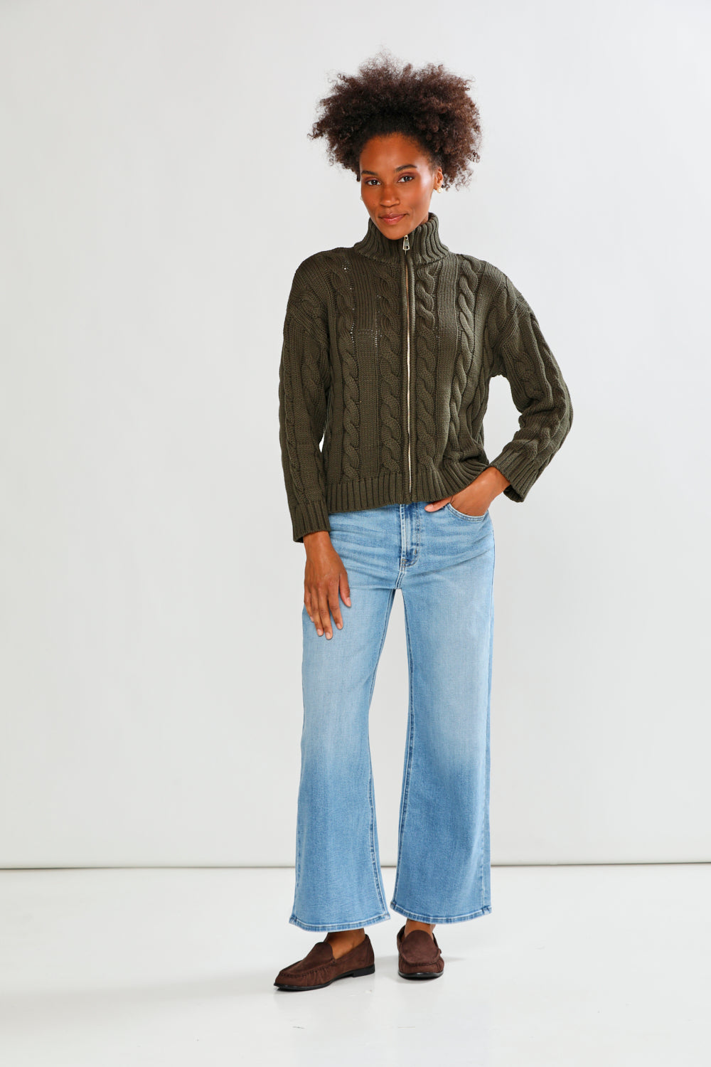 The Cotton Full Zip-Pine