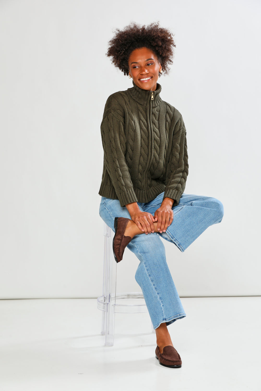 The Cotton Full Zip-Pine