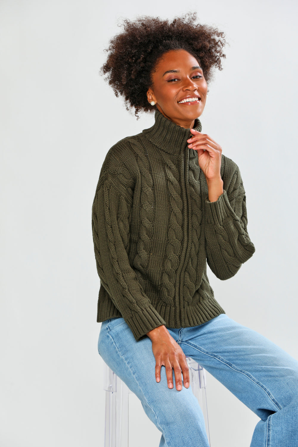 The Cotton Full Zip-Pine