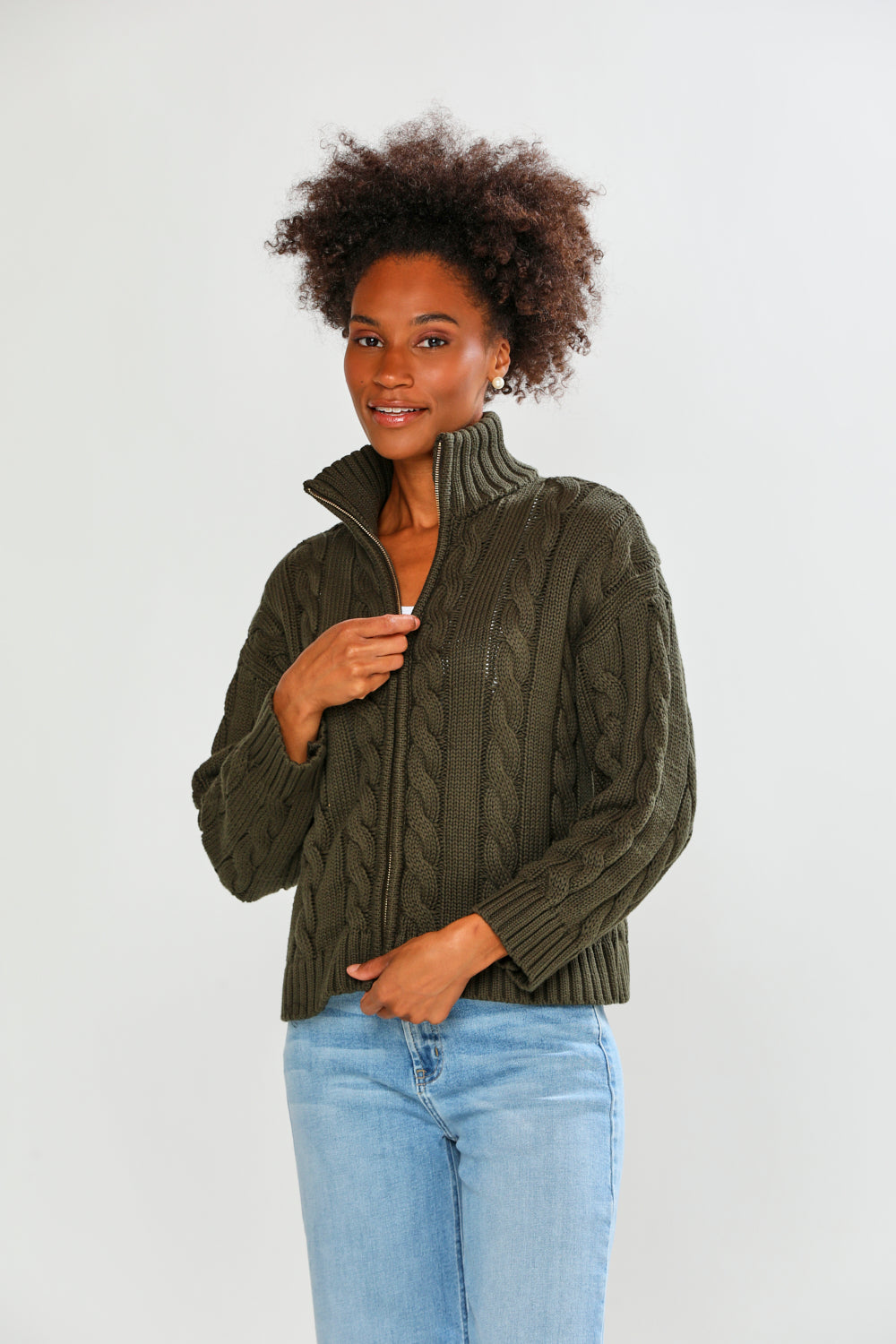 The Cotton Full Zip-Pine