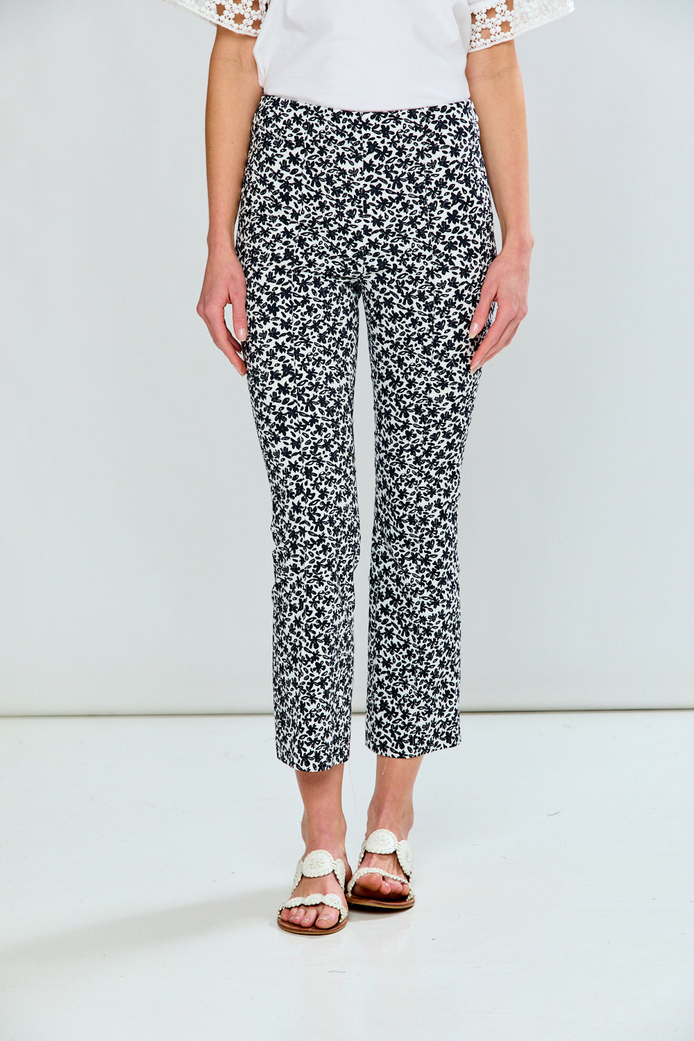 Woman in printed pants