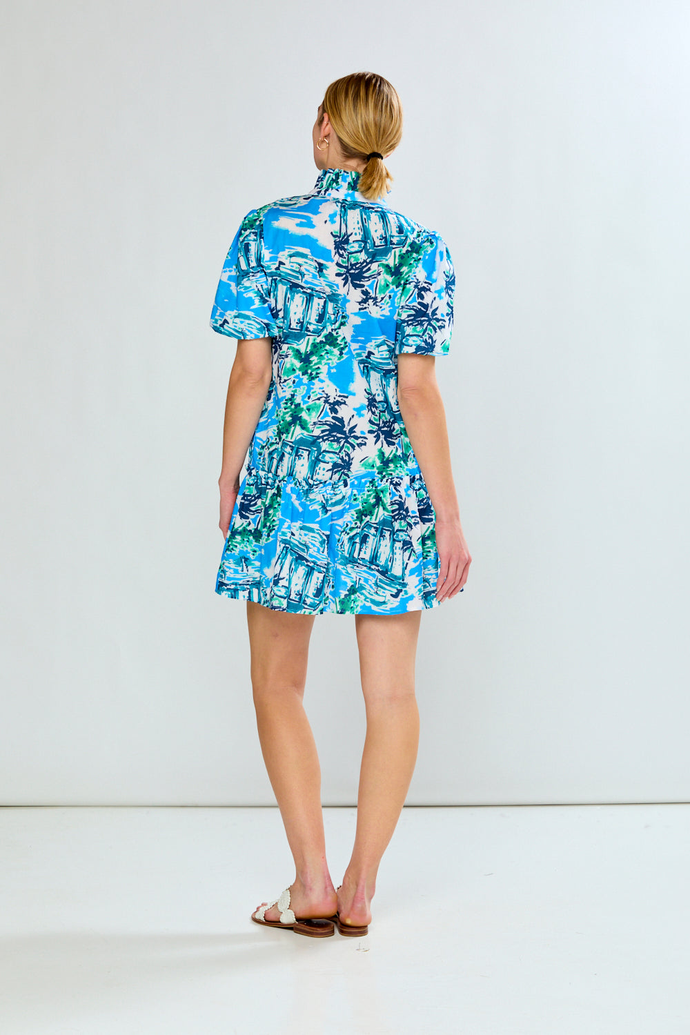 Woman in floral dress