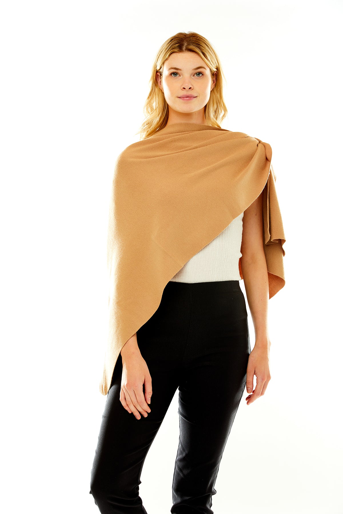 Woman in camel wrap