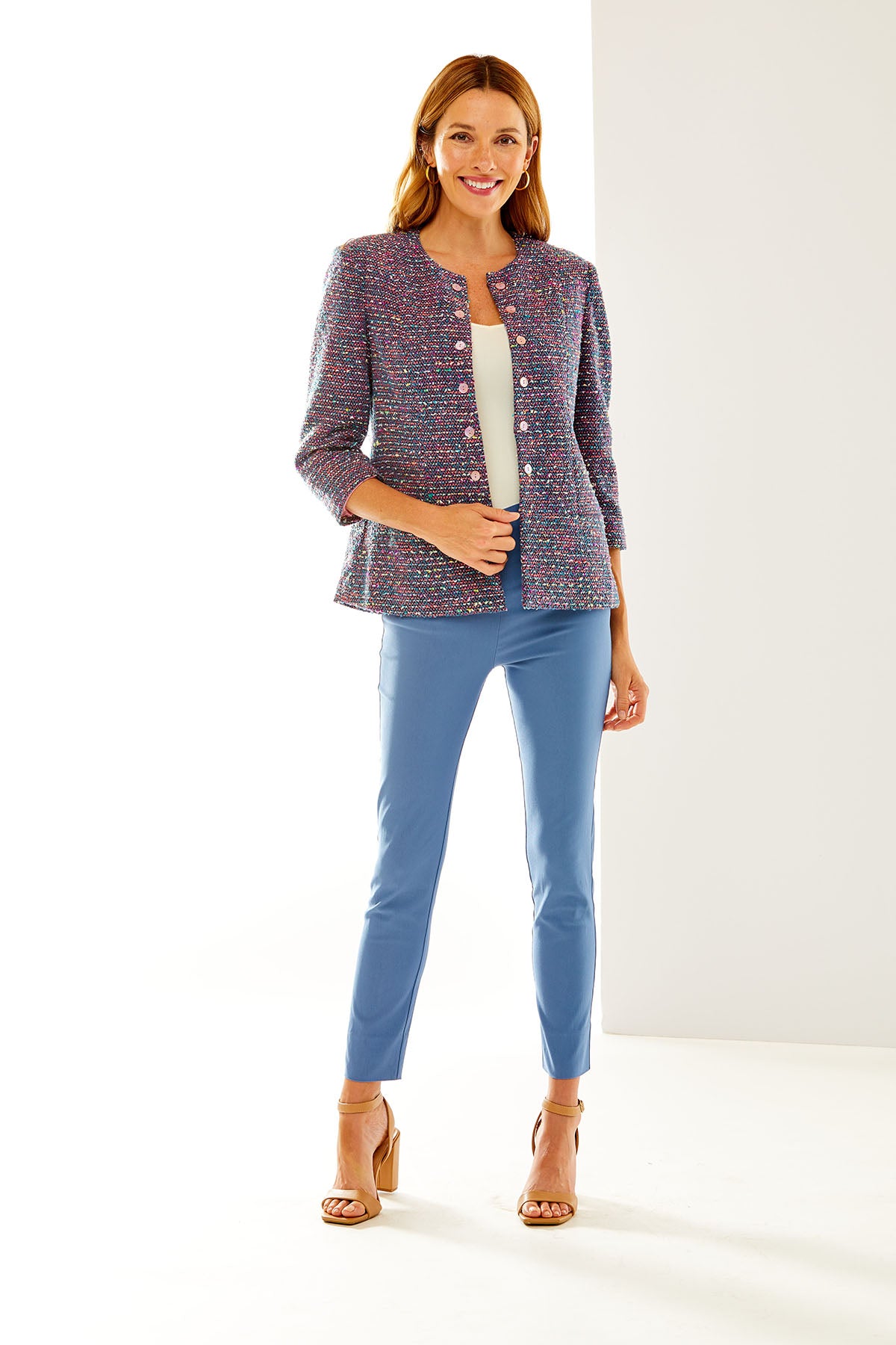 The best-selling Sara Campbell Sheri Pants in steel blue