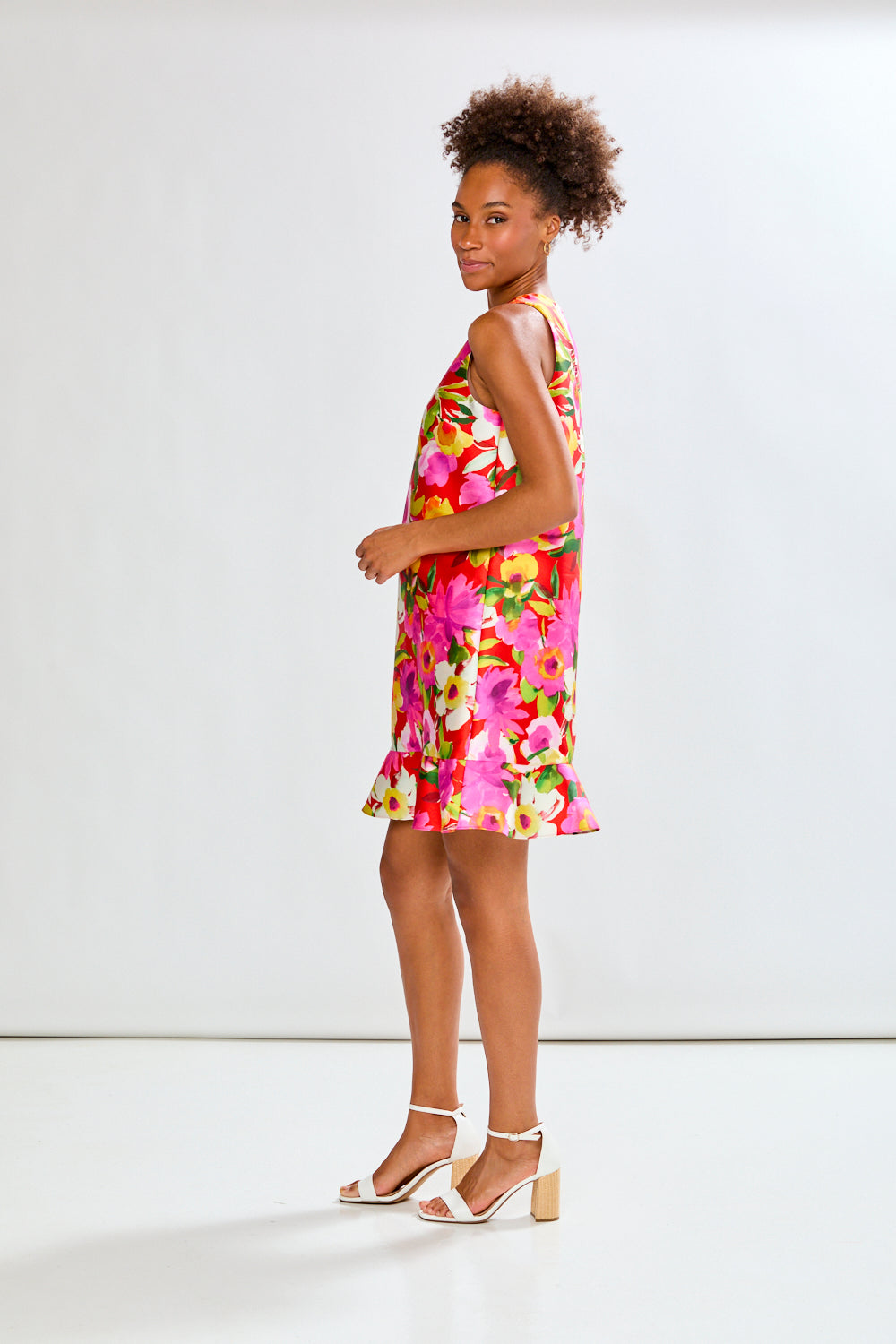 Women in floral dress