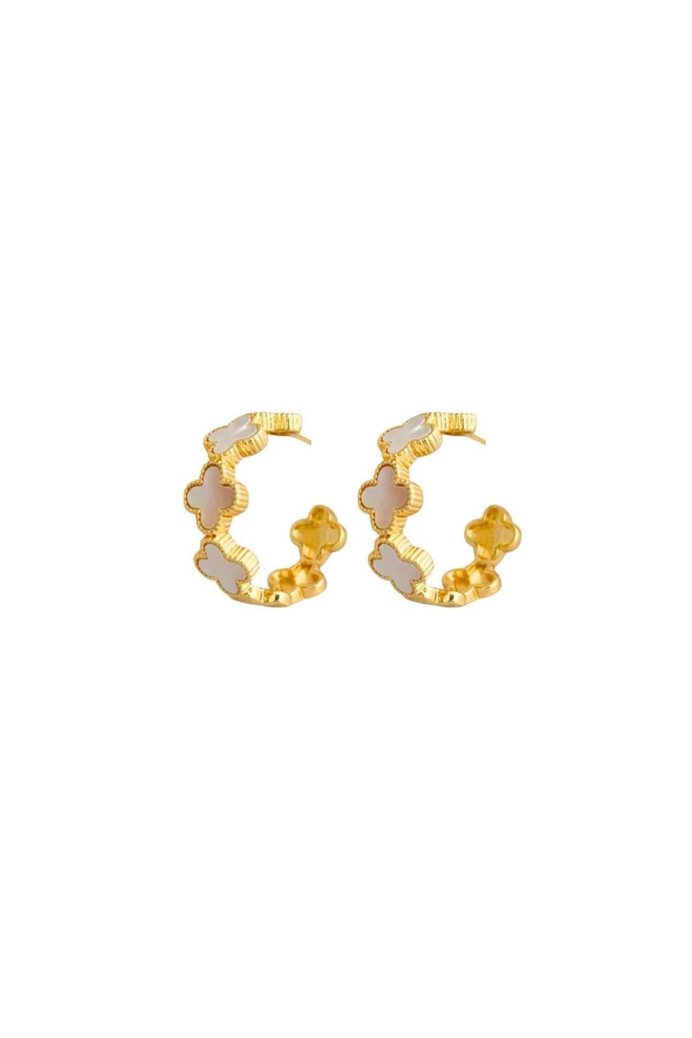 Clover hoop earrings