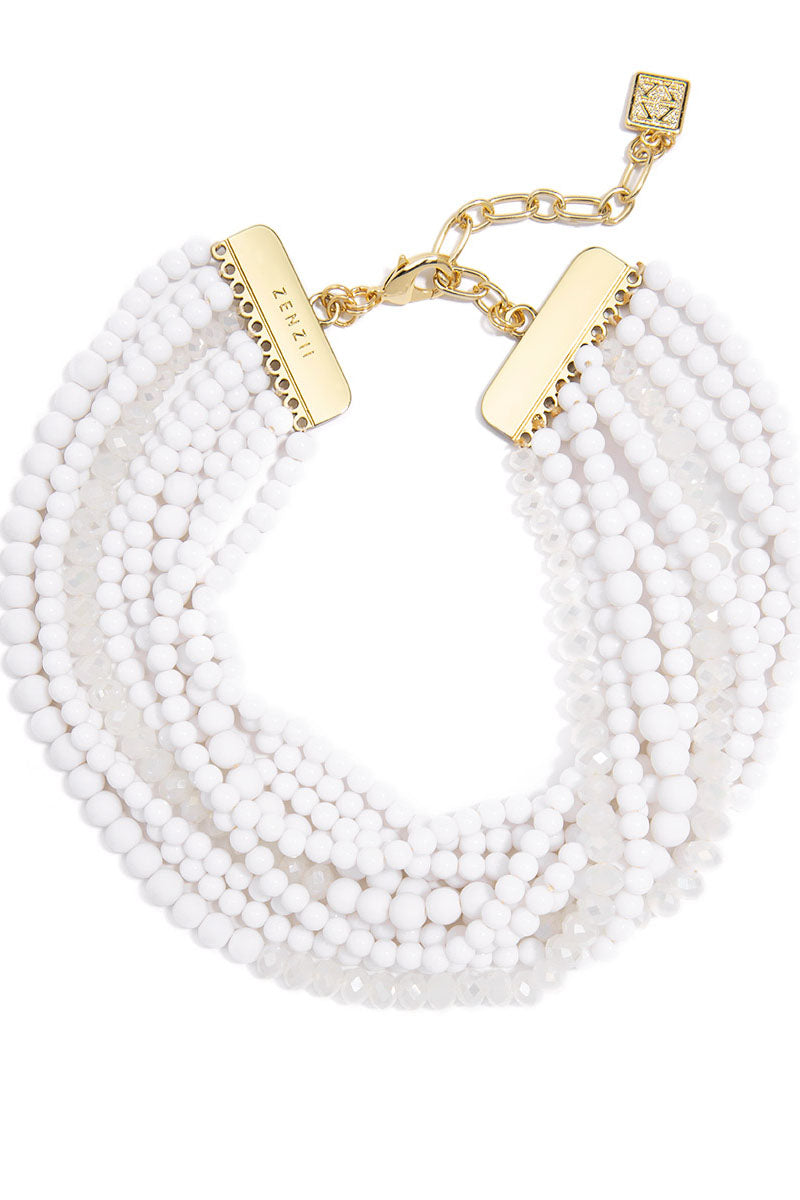 White beaded necklace