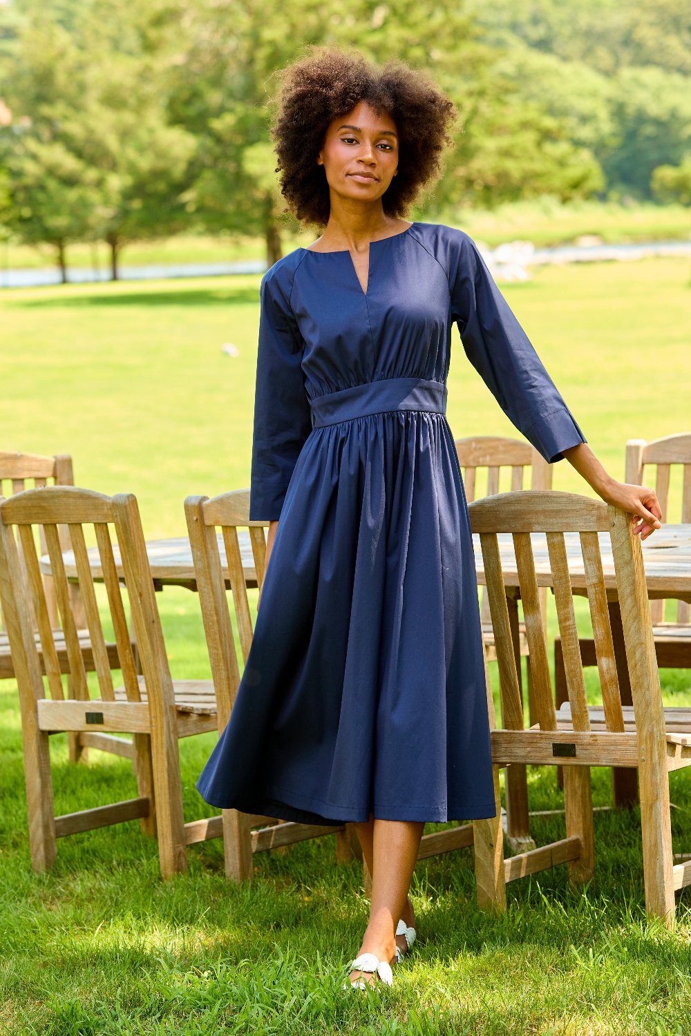 The Topanga Dress in Navy