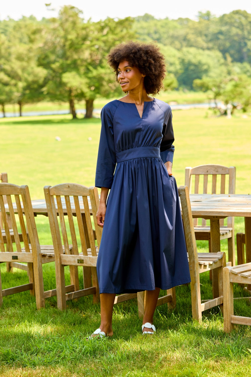 The Topanga Dress in Navy