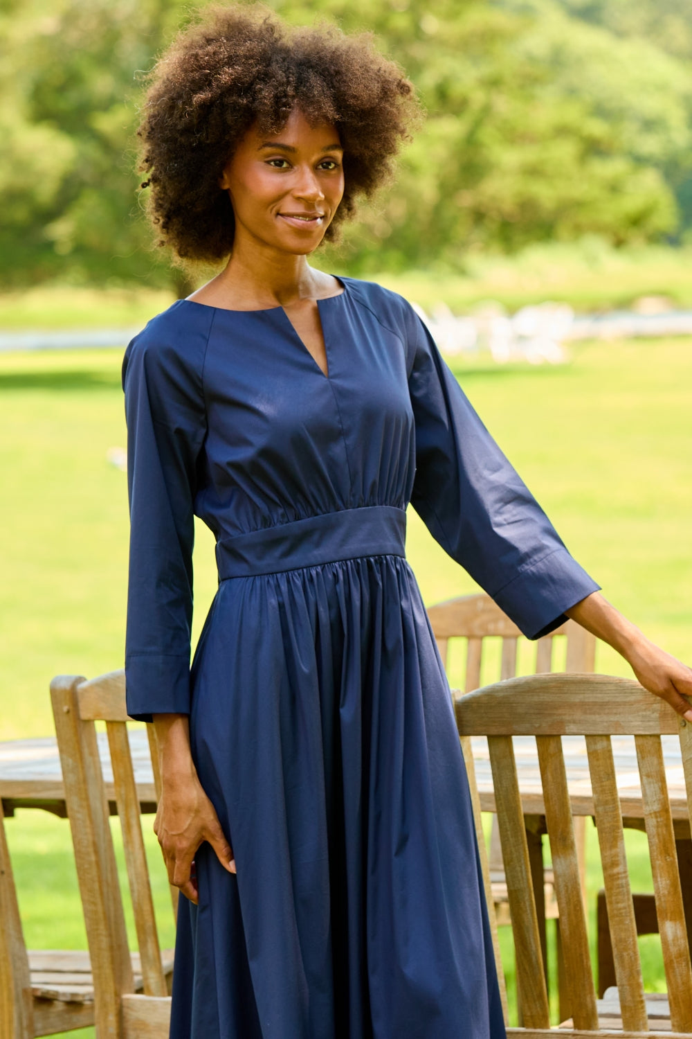 The Topanga Dress in Navy