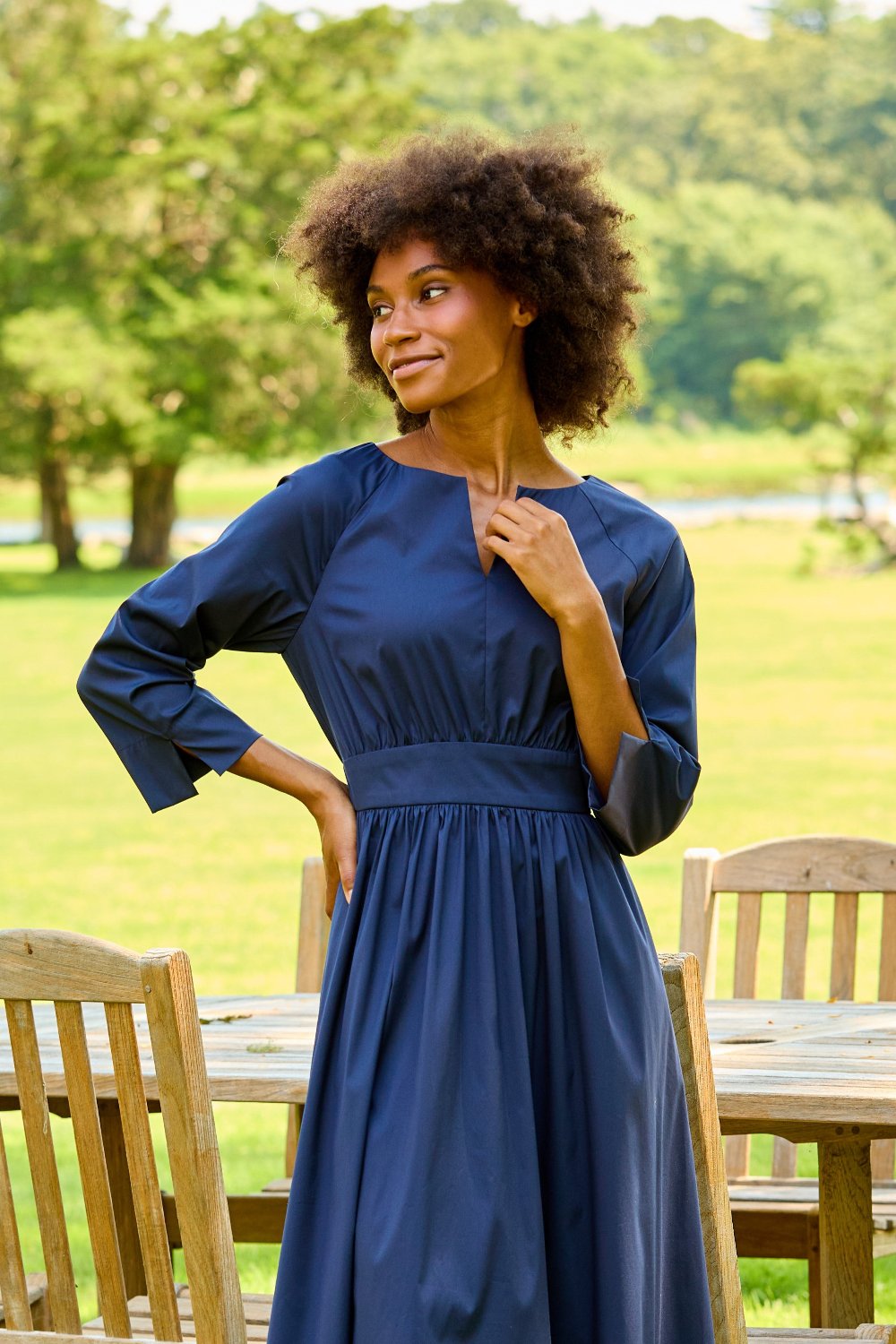 The Topanga Dress in Navy