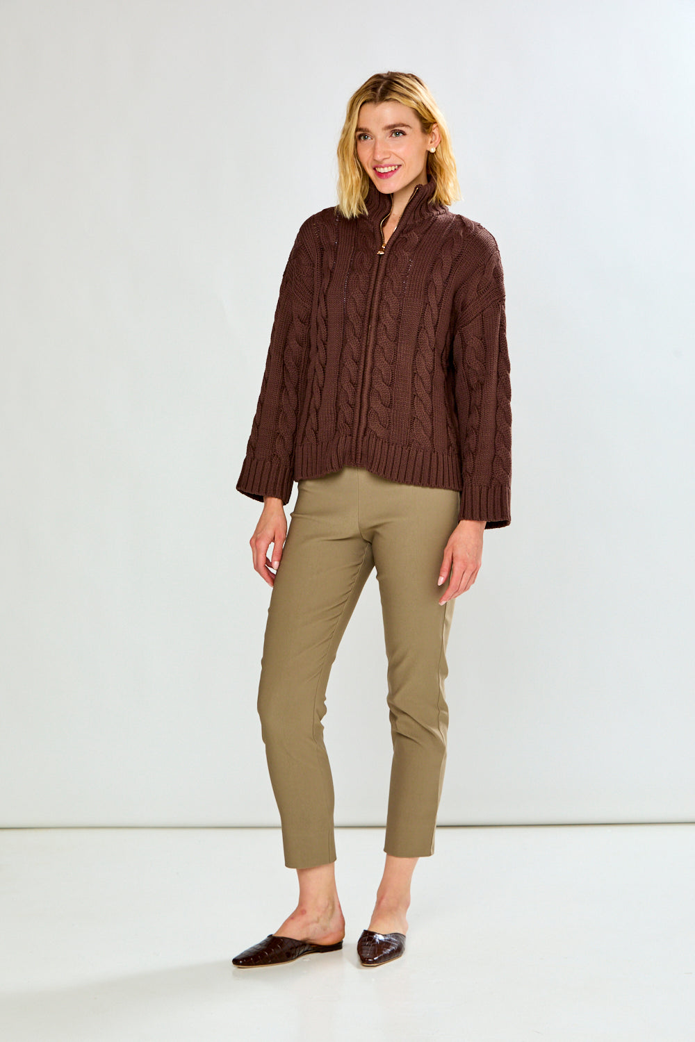 The Cotton Full Zip-Espresso
