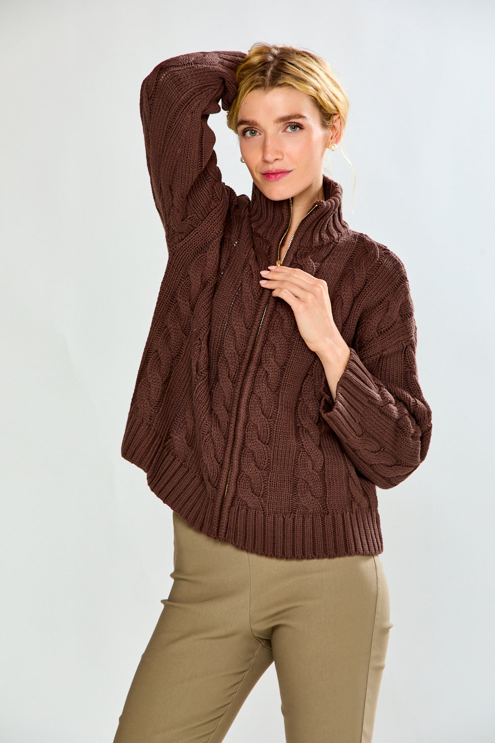 The Cotton Full Zip-Espresso