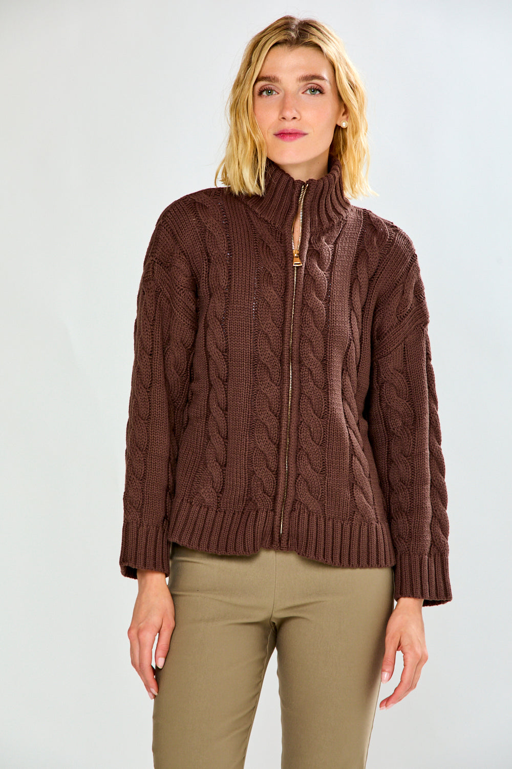 The Cotton Full Zip-Espresso