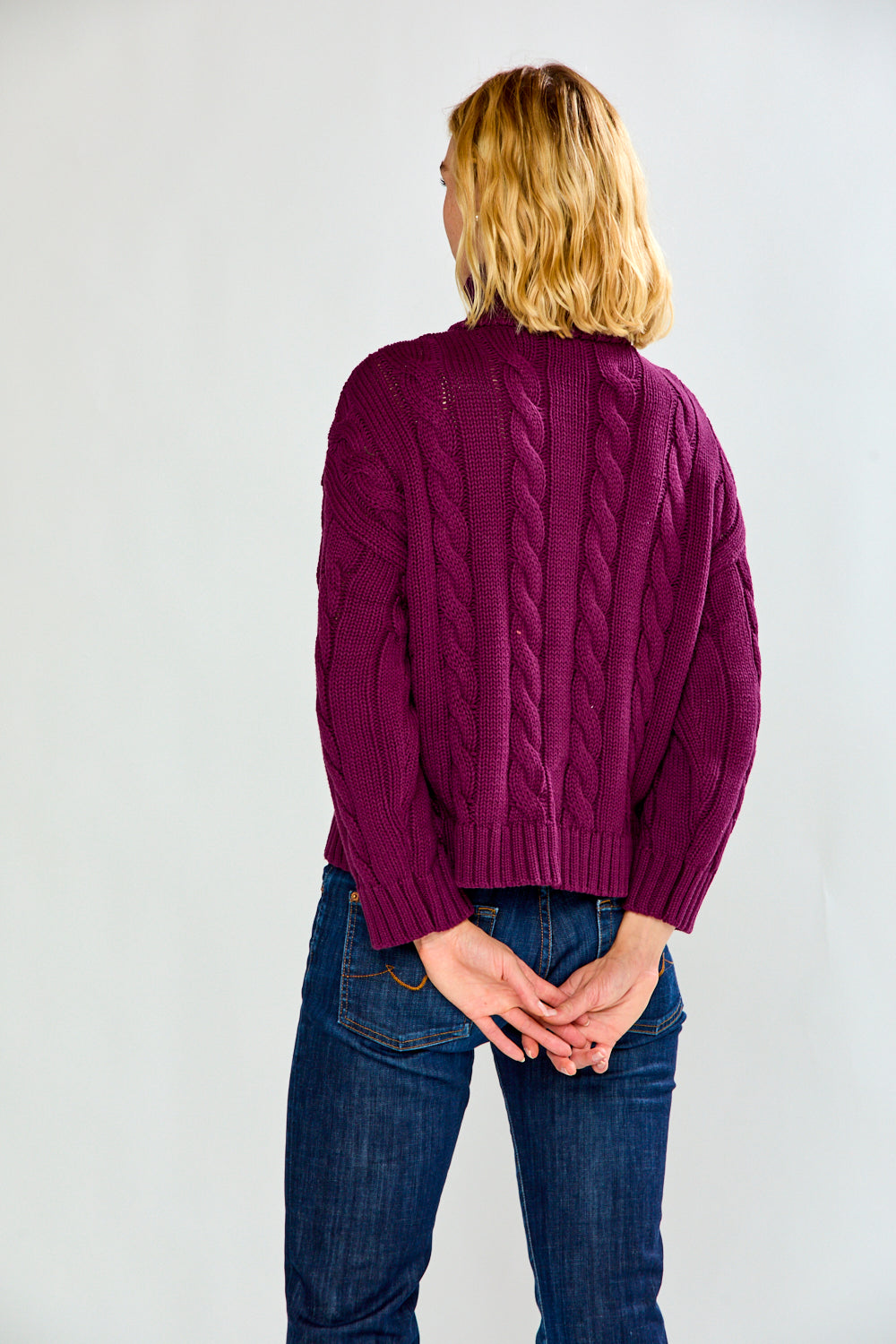 The Cotton Full Zip-Bordeaux