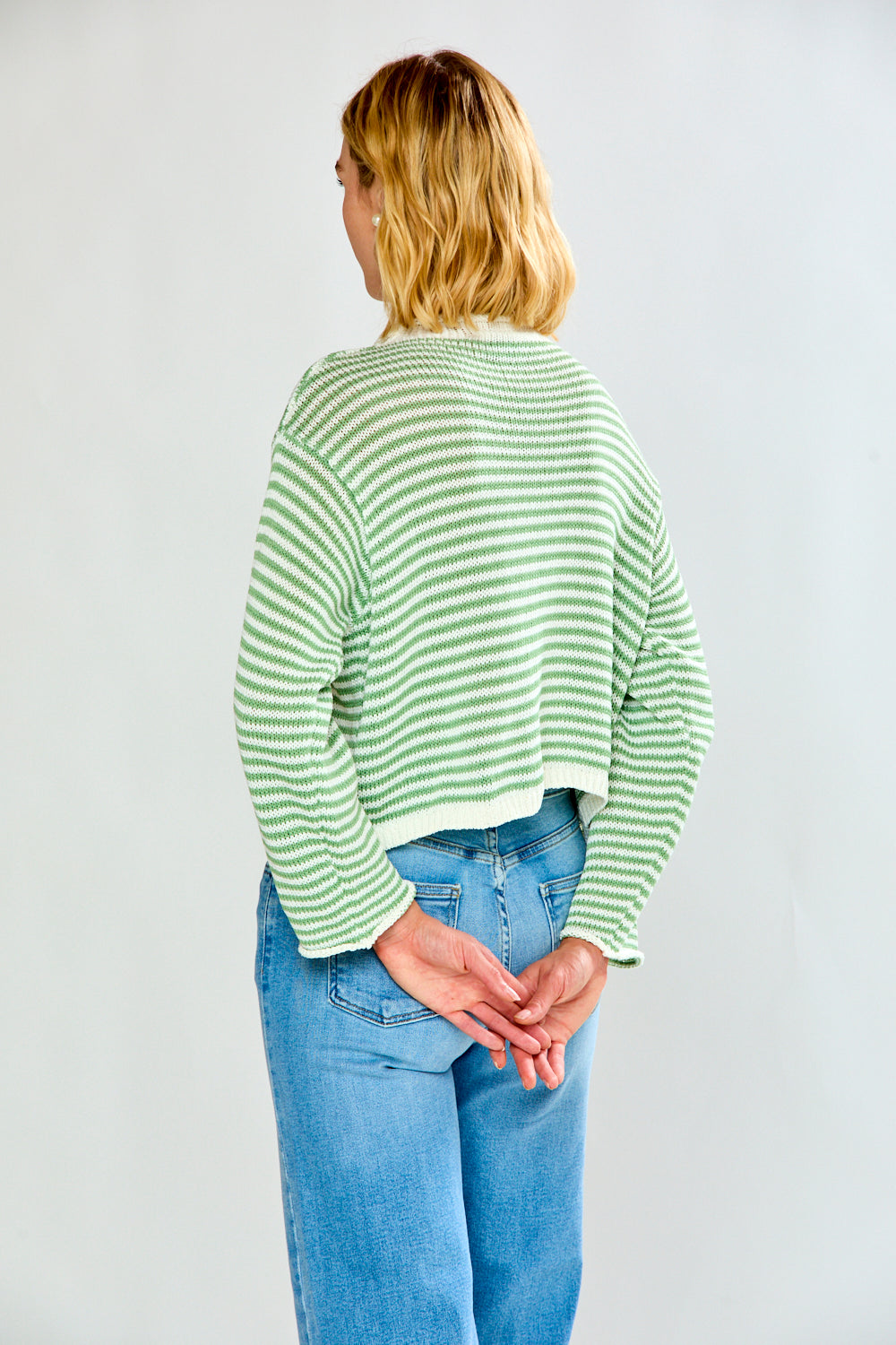 Striped button up cardigan