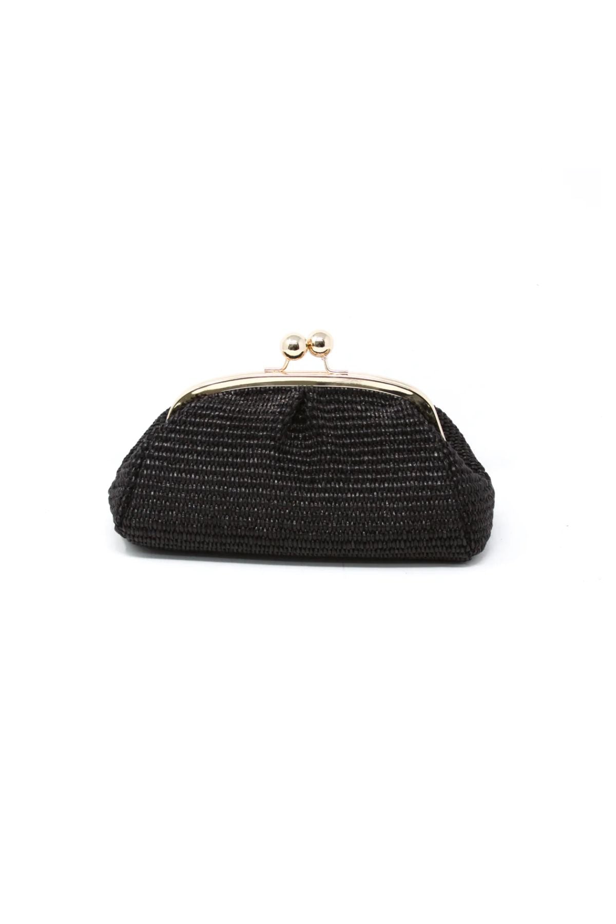 Black rafia handbag